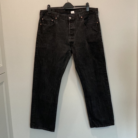 LEVI'S 501 Black Relax Straight Leg Fit Jeans 40 - Picture 5 of 12